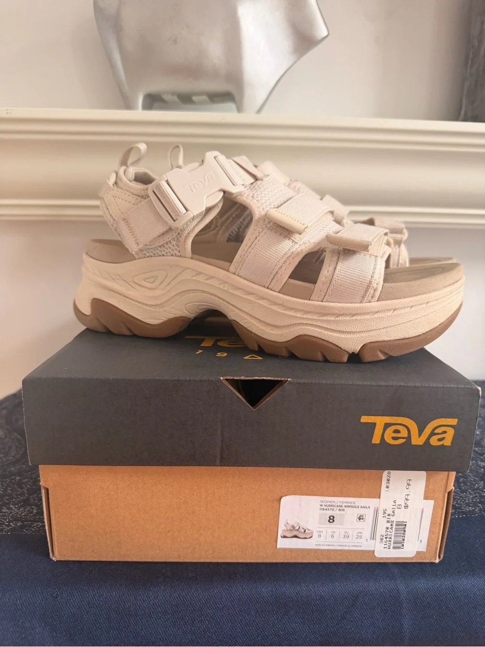 Teva Chunky Platform Sport Sandals in Cream